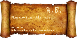 Muskovics Bónis névjegykártya